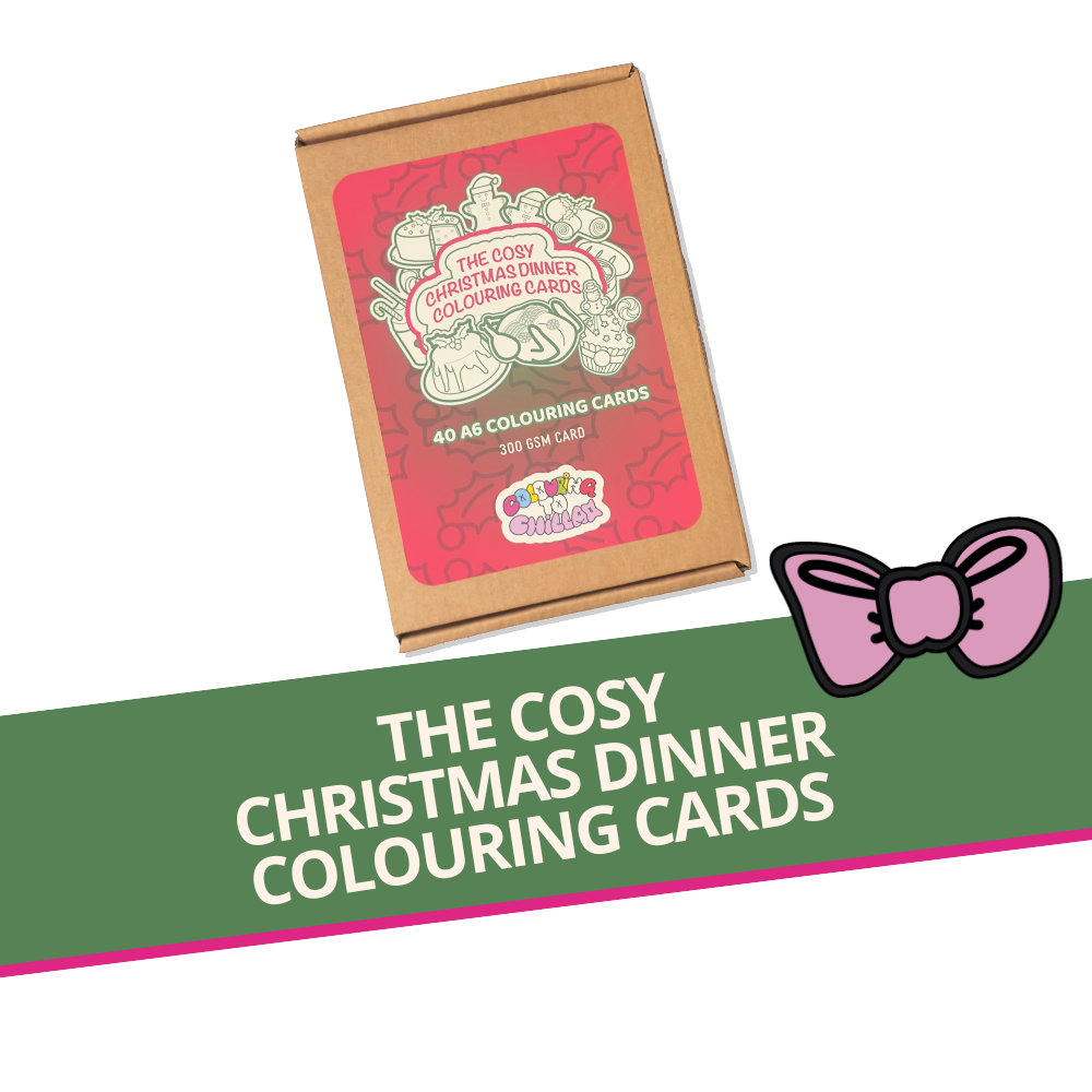 The Cosy Christmas Dinner Colouring Cards