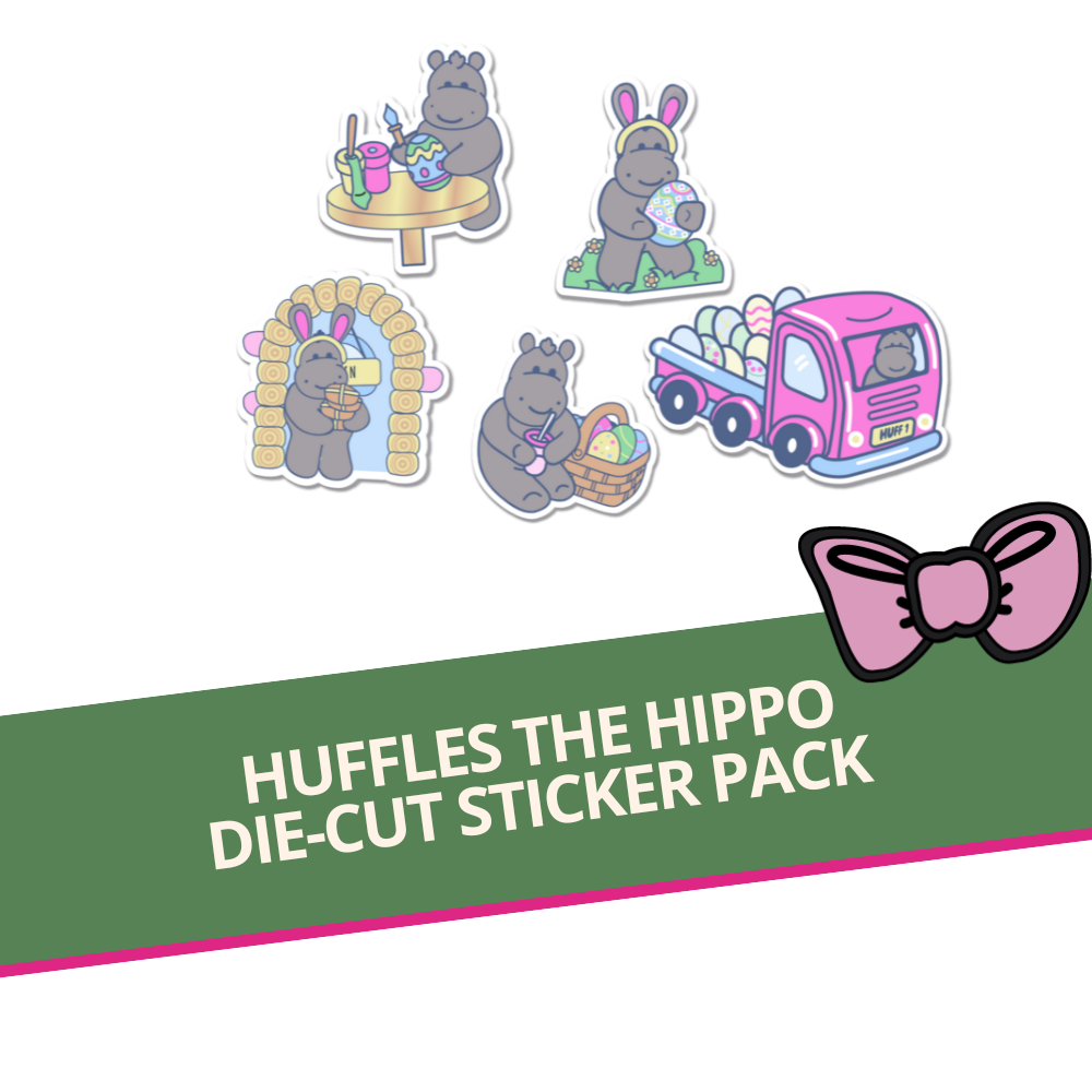 Huffles the Hippo - Hops into Easter Die-Cut Stickers