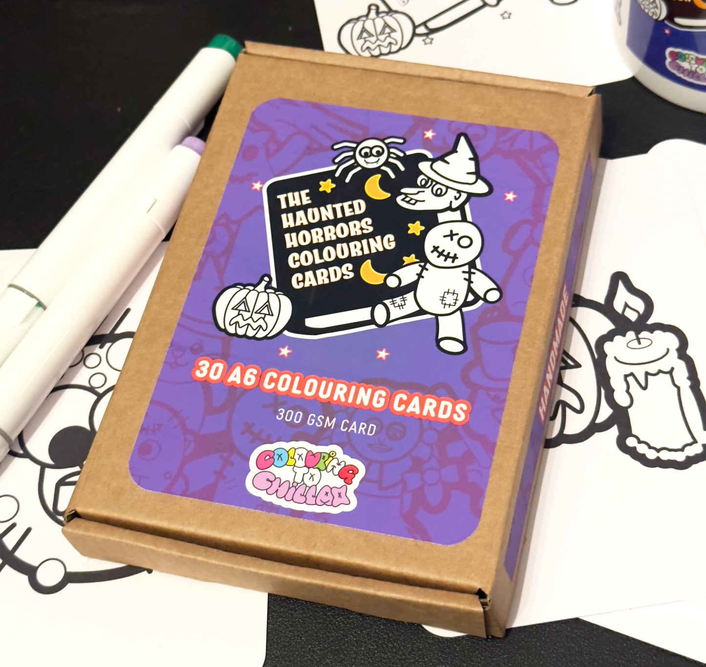 The Haunted Horrors Colouring Cards