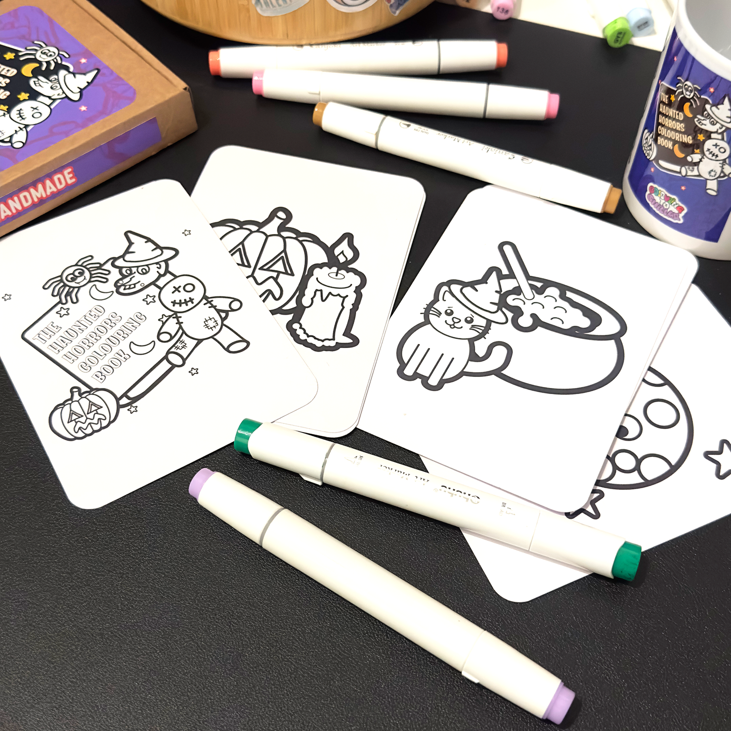 The Haunted Horrors Colouring Cards