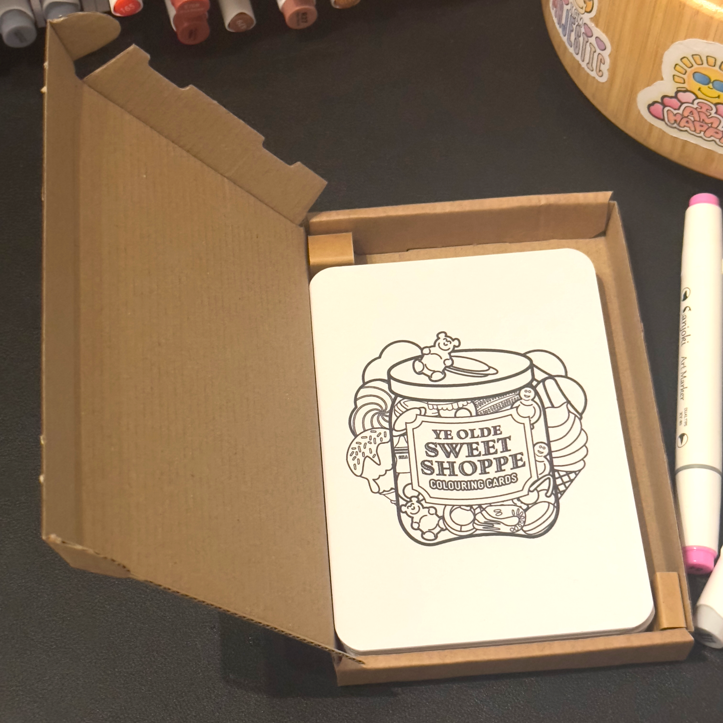 Ye Olde Sweet Shoppe Colouring Cards