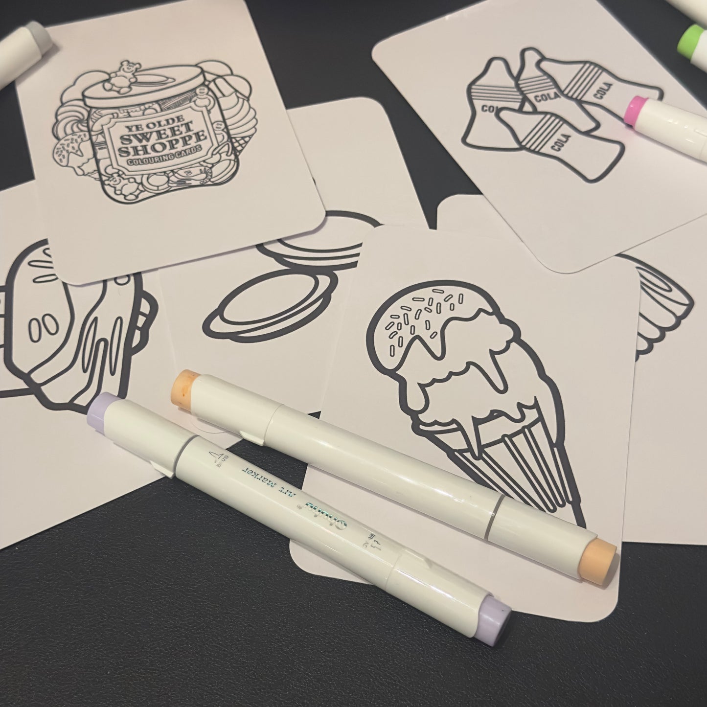 Ye Olde Sweet Shoppe Colouring Cards