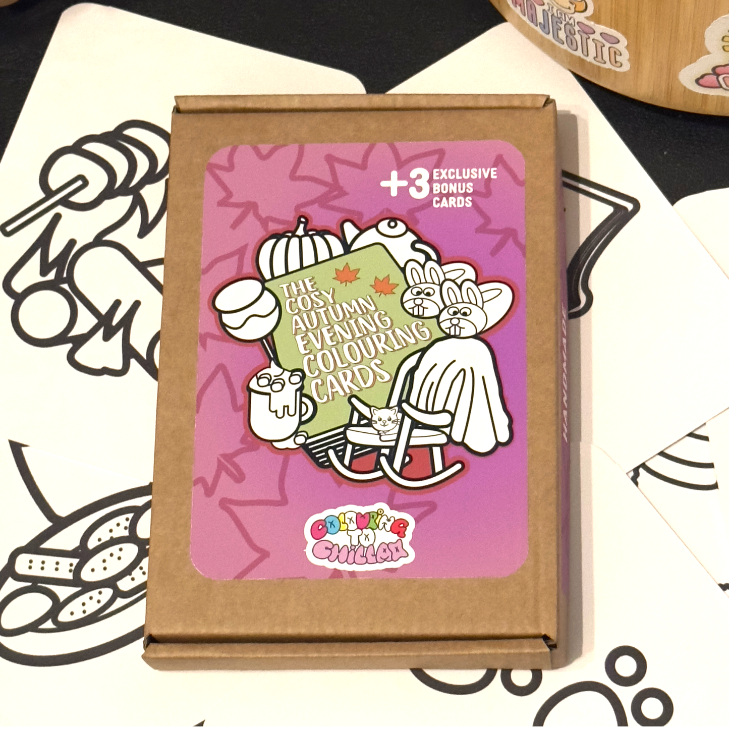 The Cosy Autumn Evening Colouring Cards