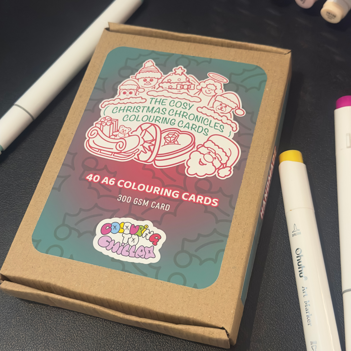The Cosy Christmas Chronicles Colouring Cards