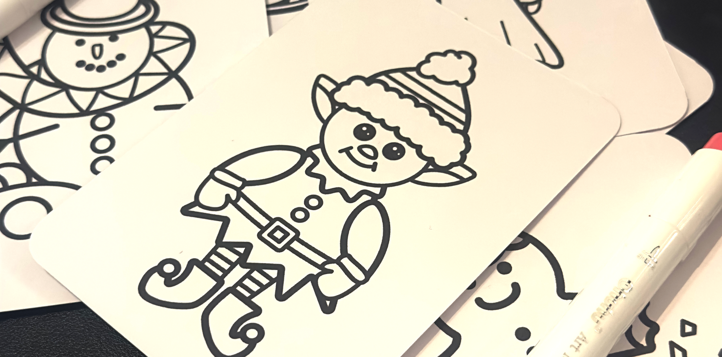 The Cosy Christmas Chronicles Colouring Cards