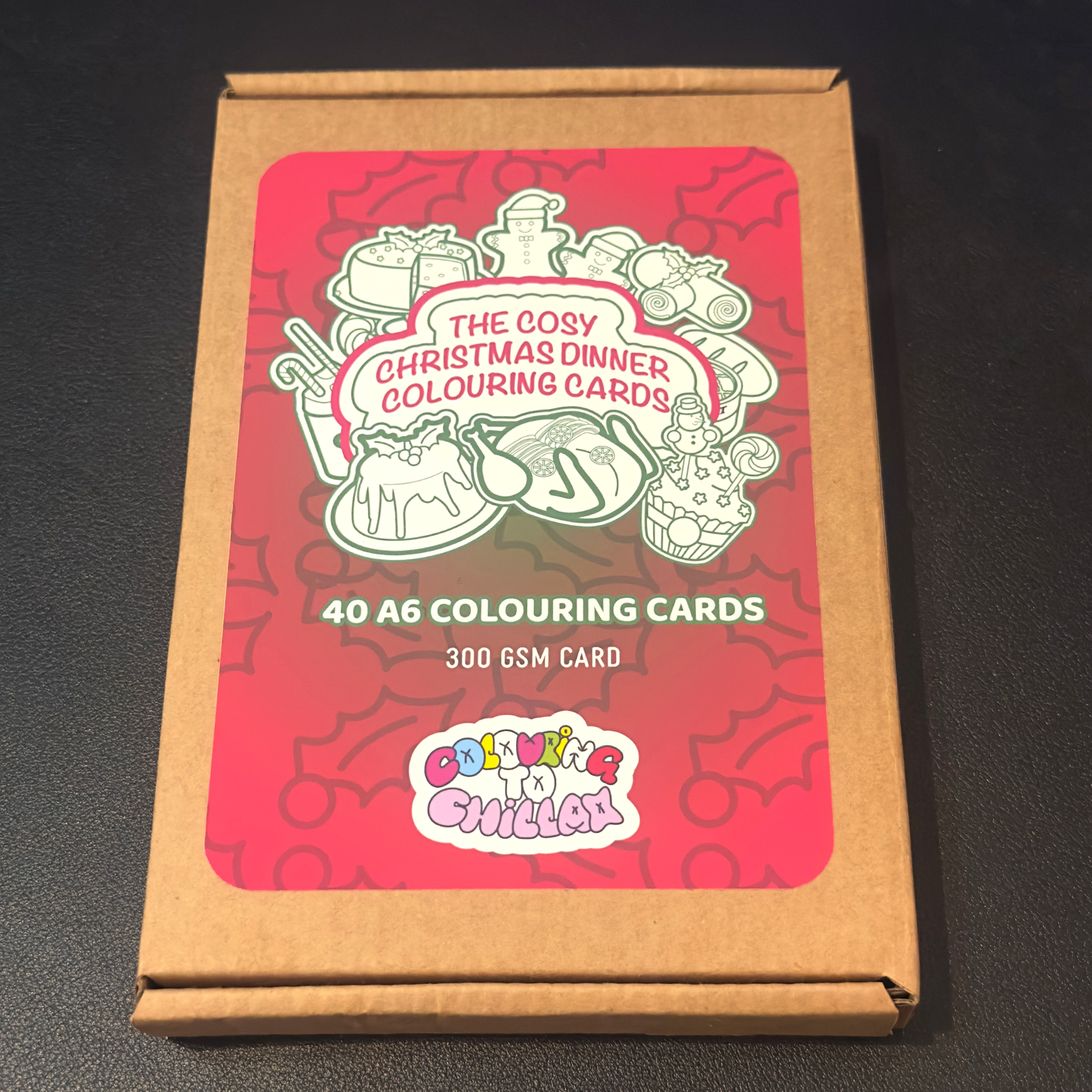 The Cosy Christmas Dinner Colouring Cards