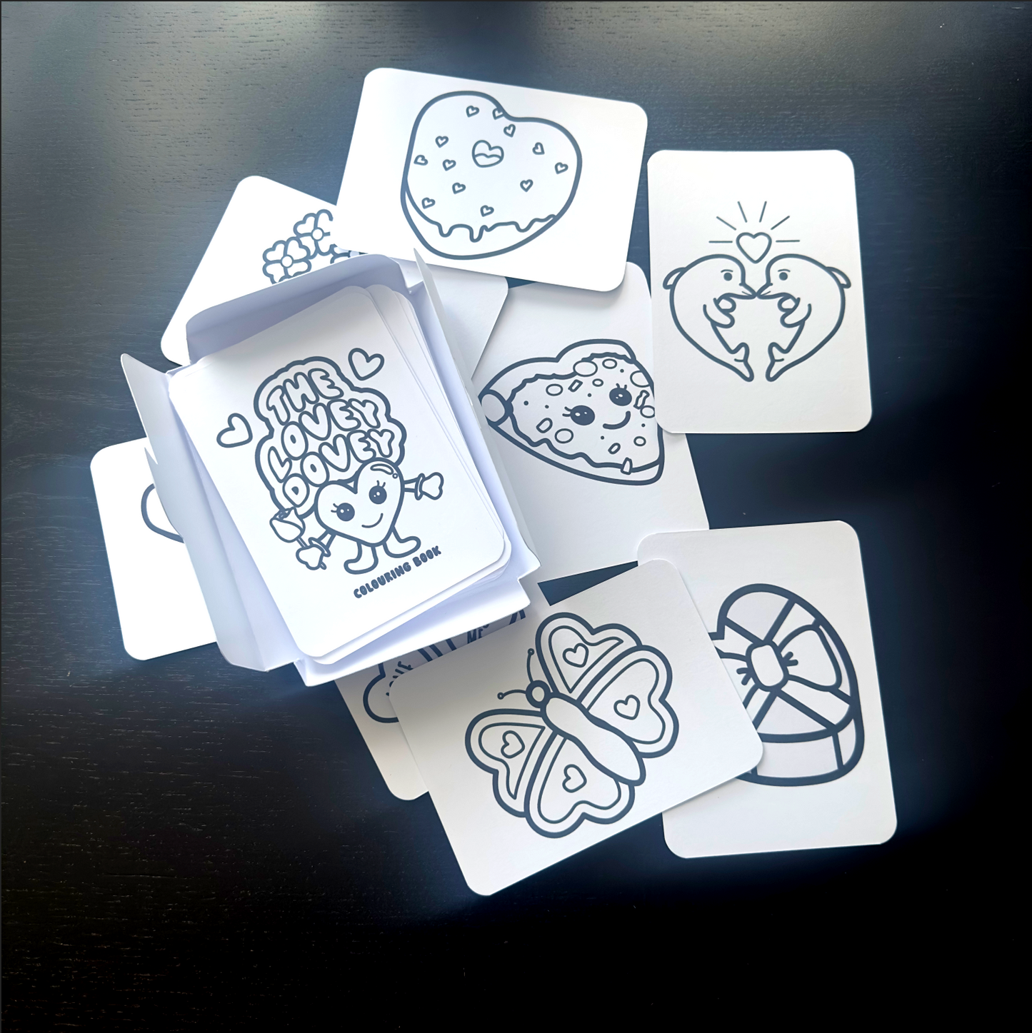 The Lovey Dovey Colouring Cards