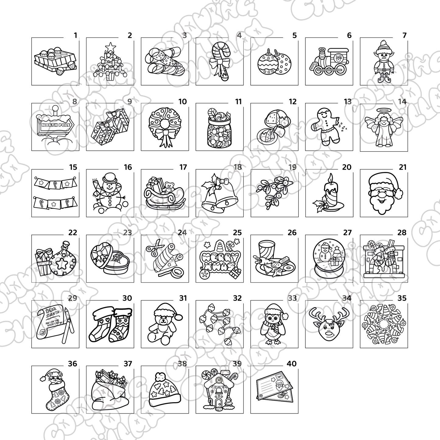 The Cosy Christmas Chronicles Colouring Pages (40+ Pages Digital Download Only)