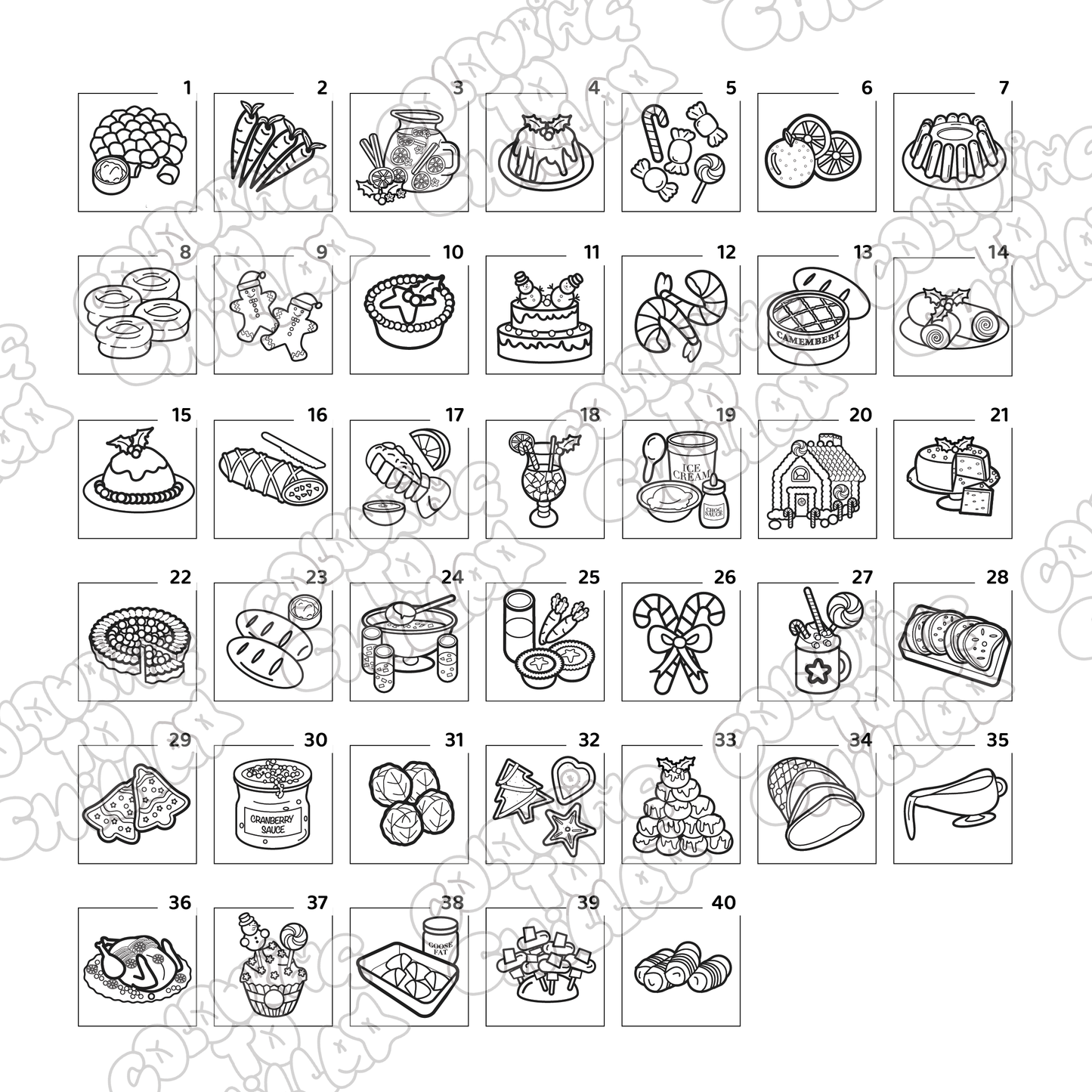 The Cosy Christmas Dinner Colouring Pages (40+ Pages Digital Download Only)