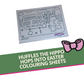 Huffles the Hippo - Hops into Easter Colouring Sheets