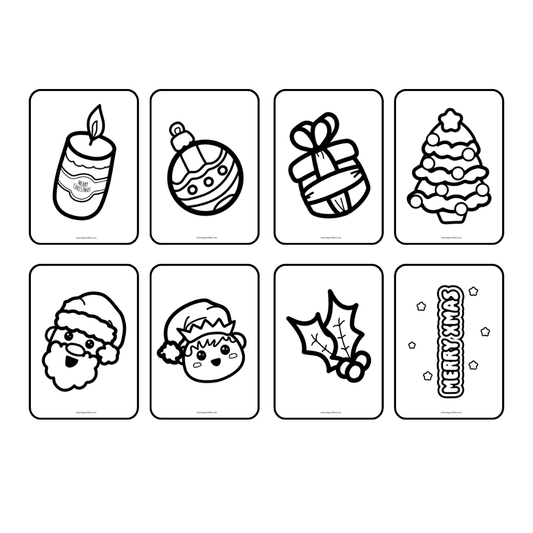 December Theme Colouring Pages (Set of 8)