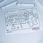 Huffles the Hippo - Hops into Easter Colouring Sheets