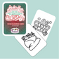 Cozy Christmas Chronicles colouring cards with a card holder on a light blue background