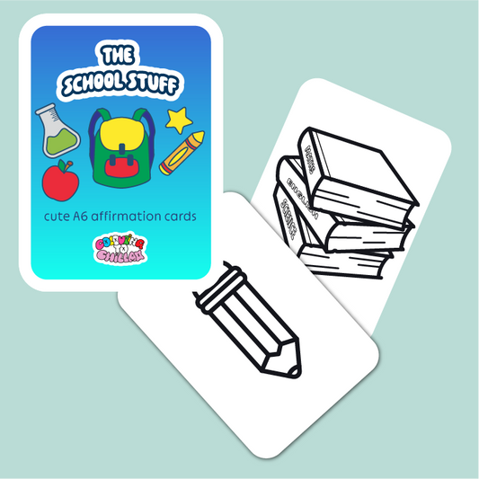The School Stuff Colouring Cards